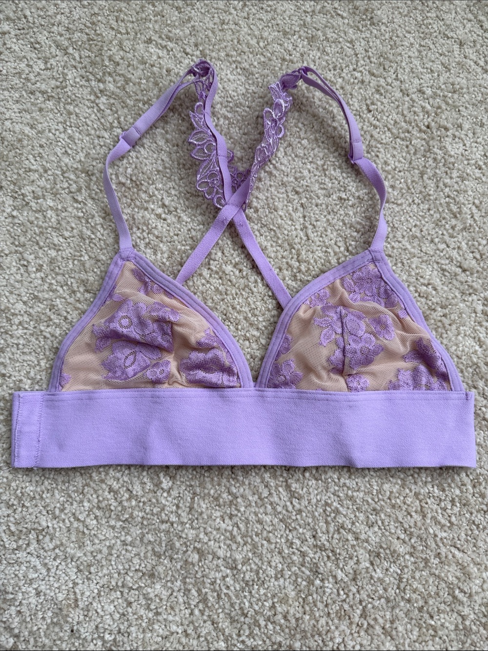 Victoria’s Secret PINK Lavender Lace Triangle Bralette